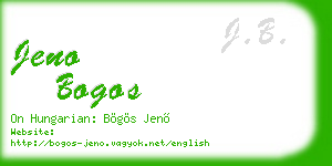 jeno bogos business card
