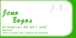 jeno bogos business card